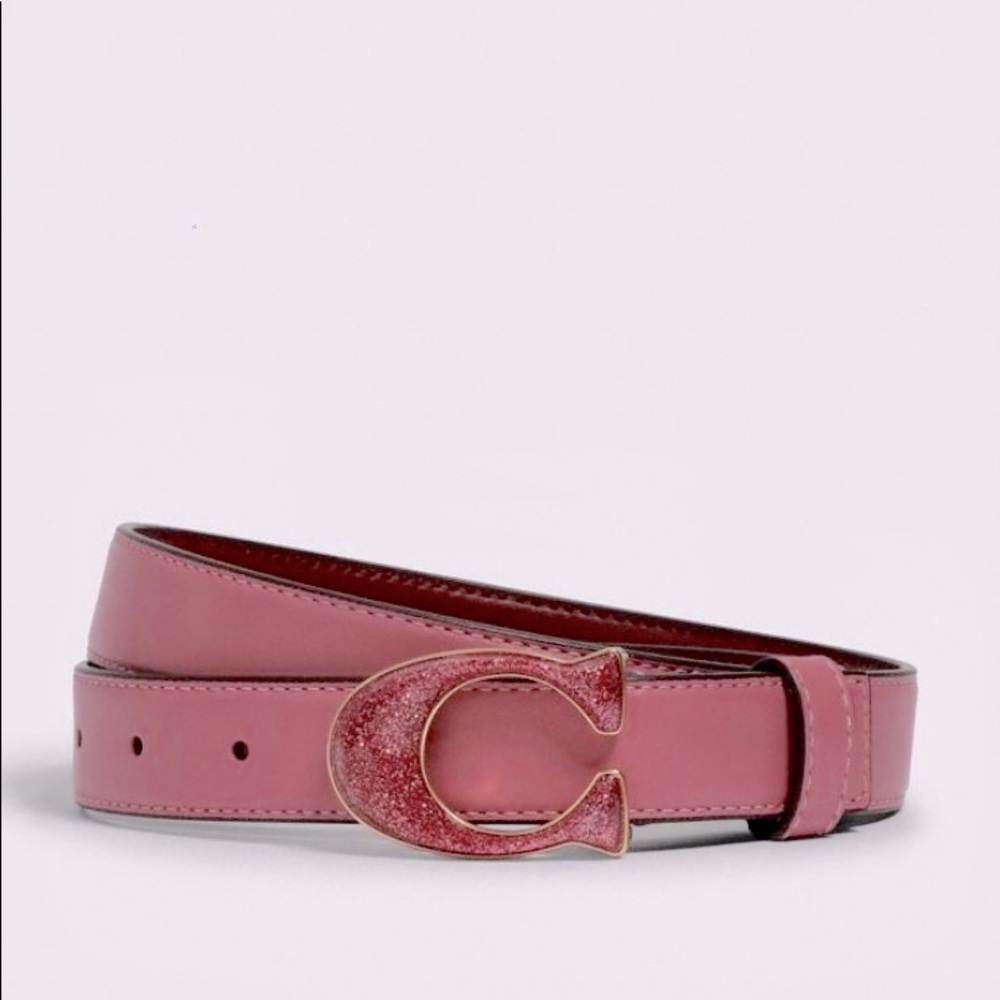 Coach Rose Signature Buckle Belt Size Med